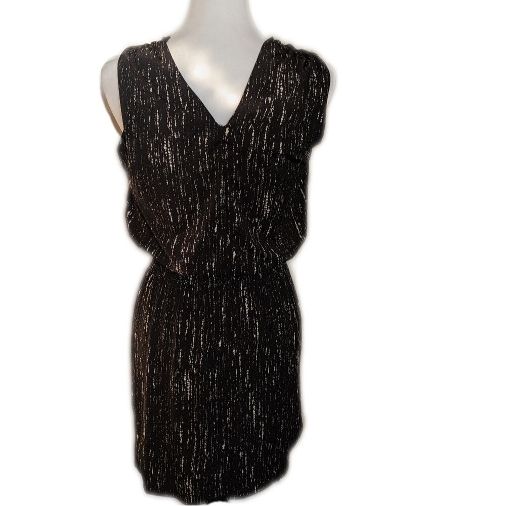 Max Studio NWT criss cross neckline mini dress, black & cream, XS - Picture 3 of 8
